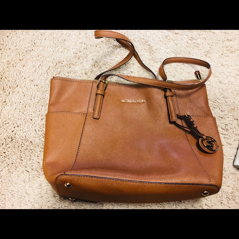 Michael Kors Tan Jet Setter Leather Tote
